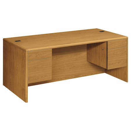 Hon Pedestal Desk Desk, 3/4 Height Double Pedestals, 36 in D X 29.5" H, 72" W X Woodgrain Laminate H10791.CC